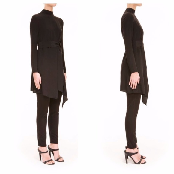 KEEPSAKE the Label Tops - Keepsake Just Enough Silk Tunic Top/Dress in BLACK